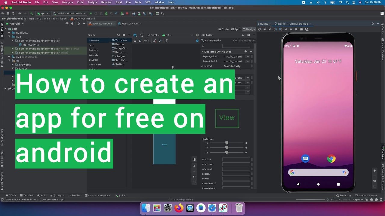 How to create an app for free on android